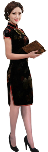 png旗袍风韵美女透明图