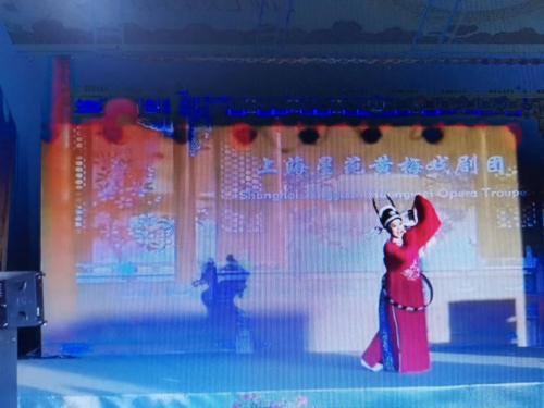 在环球港广场观看星苑黄梅戏剧团黄梅戏《为救李郎出家园》片 段