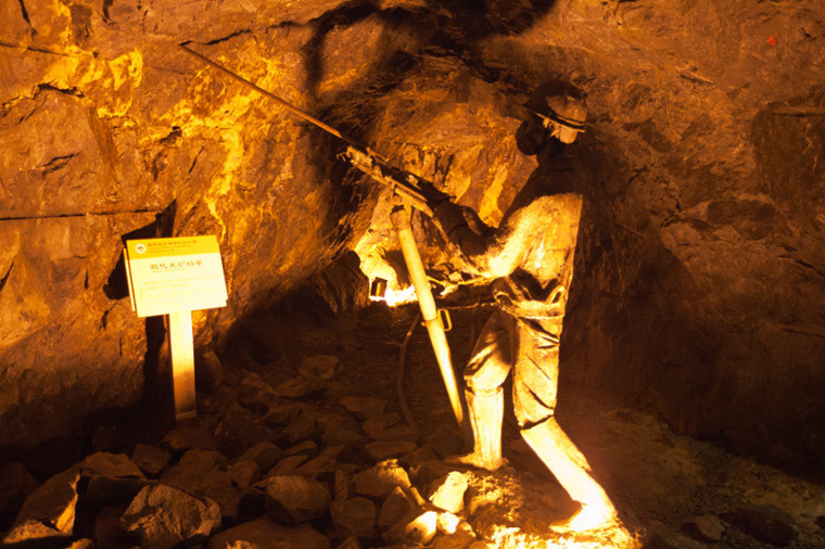 现代矿工采矿的场景